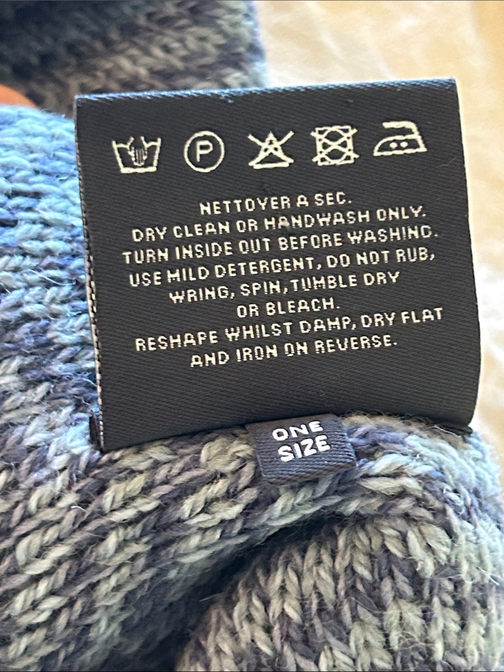 Blue Herringbone Button-Front Cape / Wrap - Picture 9 of 9